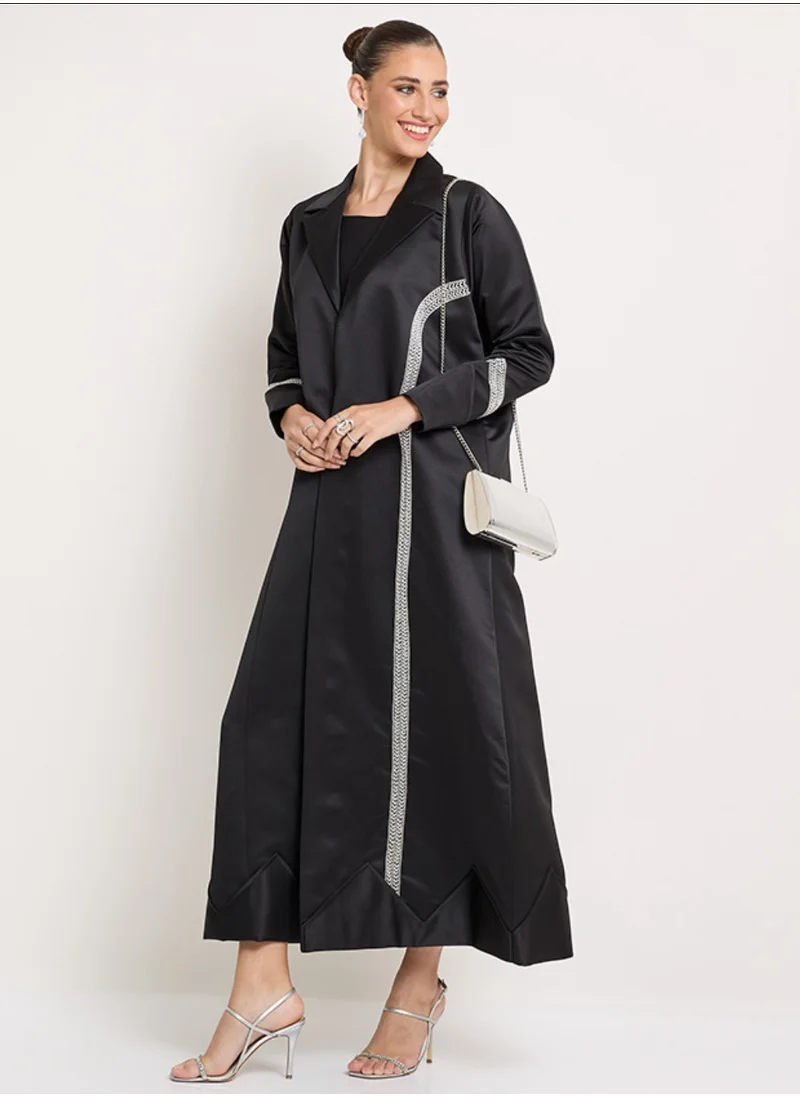 Rosette Abaya Royal Abaya with Embroidery Jacket style