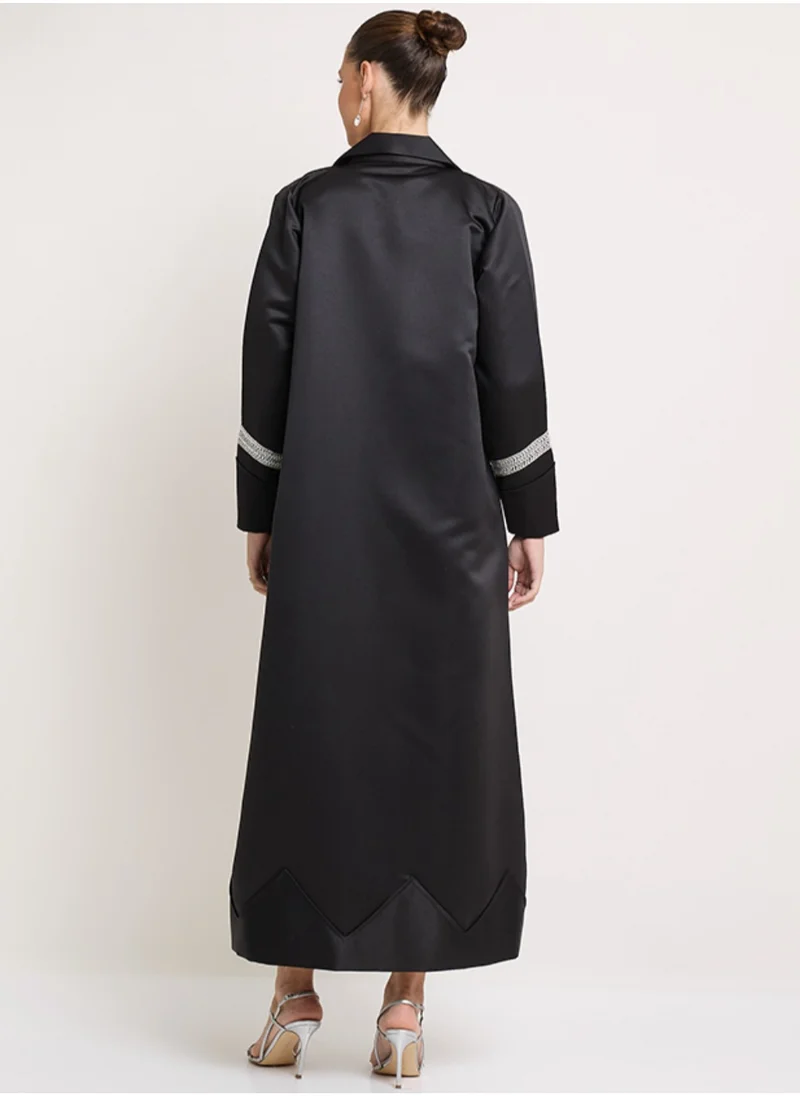 Rosette Abaya Royal Abaya with Embroidery Jacket style