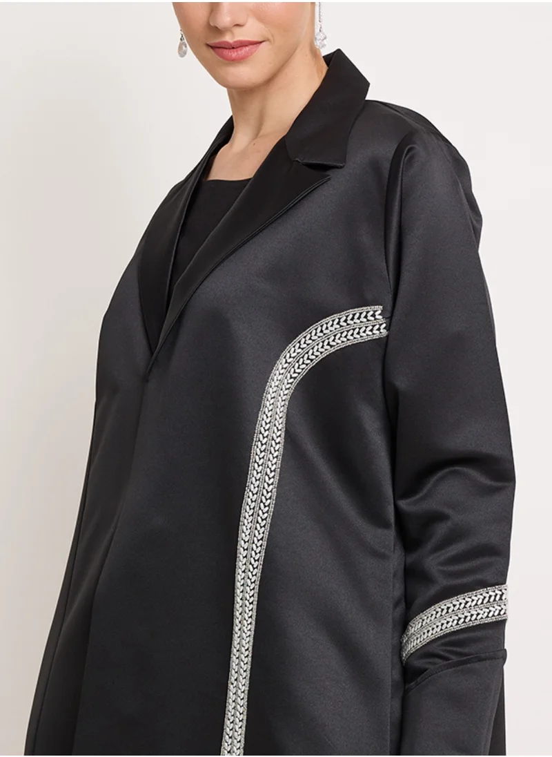 Rosette Abaya Royal Abaya with Embroidery Jacket style