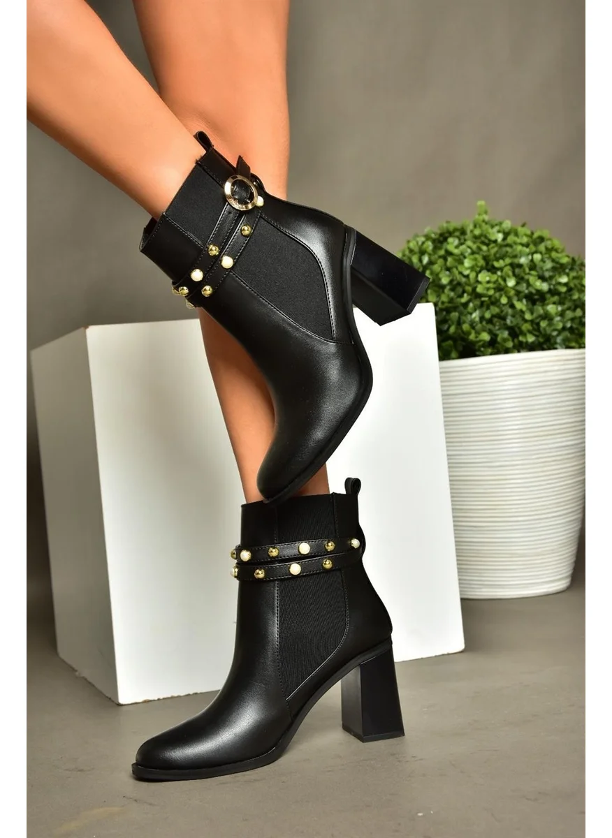 Fox Shoes R518101109 Black Thick Heeled Women's Boots