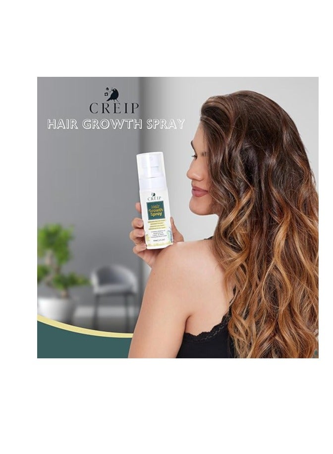 Creip Hair Growth Serum Spray Treatment: Natural formula with Batana Oil Castor Oil Rosemary Oil Rice Water and Biotin - Nurturing Scalp, Effective Hair Thickening for Women and Men 2 FL OZ - Image 2