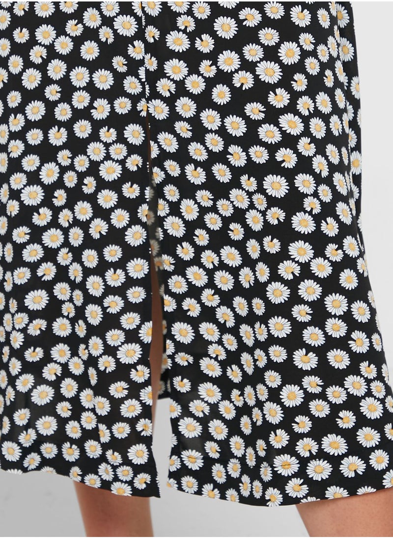 Louche - Split Hem Printed High Waist Skirt - Image 1