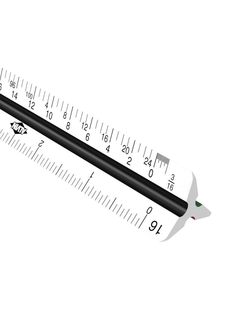 Alvin ALVIN Architect Triangular Scale Multipurpose Drafting Ruler for Drawing Planning and Design High Impact Plastic  12 Inch White  - Image 1