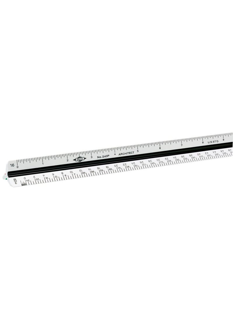 Alvin ALVIN Architect Triangular Scale Multipurpose Drafting Ruler for Drawing Planning and Design High Impact Plastic  12 Inch White  - Image 2