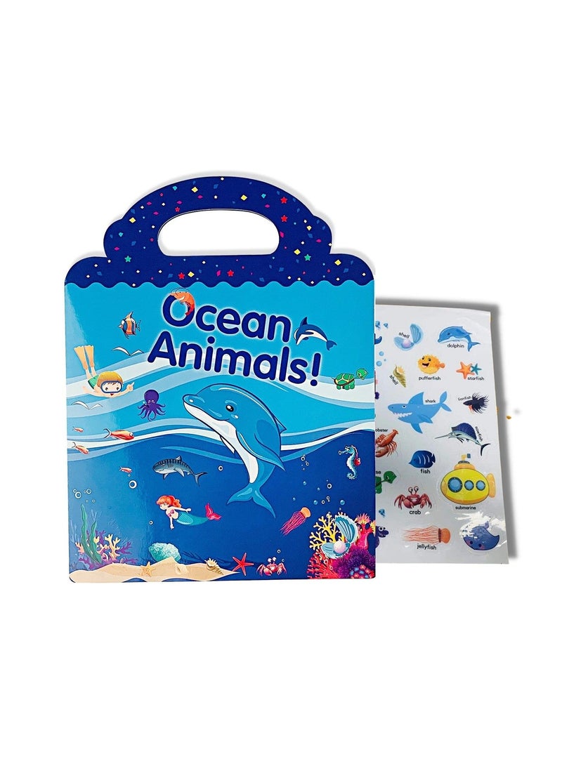 general Reusable Activity Sticker Learning Toys for Kids, Early Education Book Puzzle(Ocean) - Image 1