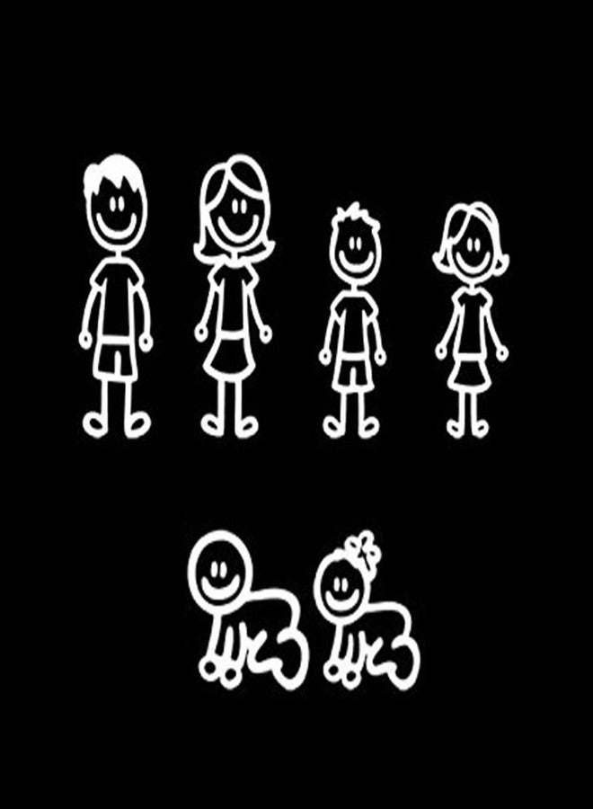 TownStix (Set of 6) Family Car Stickers Decals for Windows, Stick Figures - Image 1