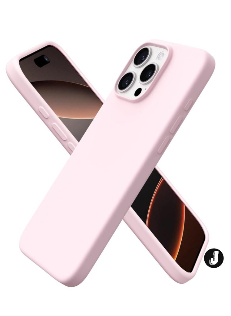 JAJEEK "New Soft Pink Silicone Case for iPhone 16 Pro – Anti-Scratch & Shockproof Protection" - Image 1