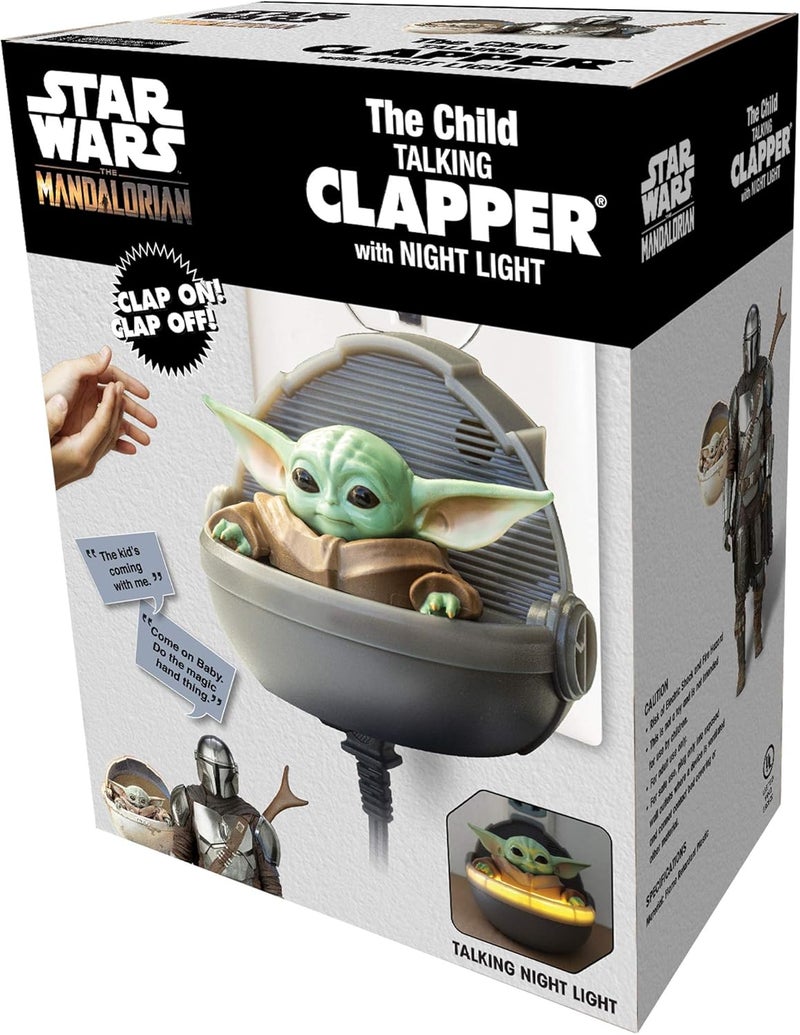 CLAPPER Star Wars - The Mandalorian - The Child aka Baby Yoda Talking Night Light by Joseph Enterprises, Wireless Sound Activated On/Off Light Switch, Clap Detection - Image 4