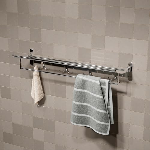 Ruhe® Round Towel Rack - 24 Inches, Premium Grade Stainless Steel Foldable Towel Holder/Towel Rack/Towel Stand, Bathroom and Kitchen Accessories - Image 1