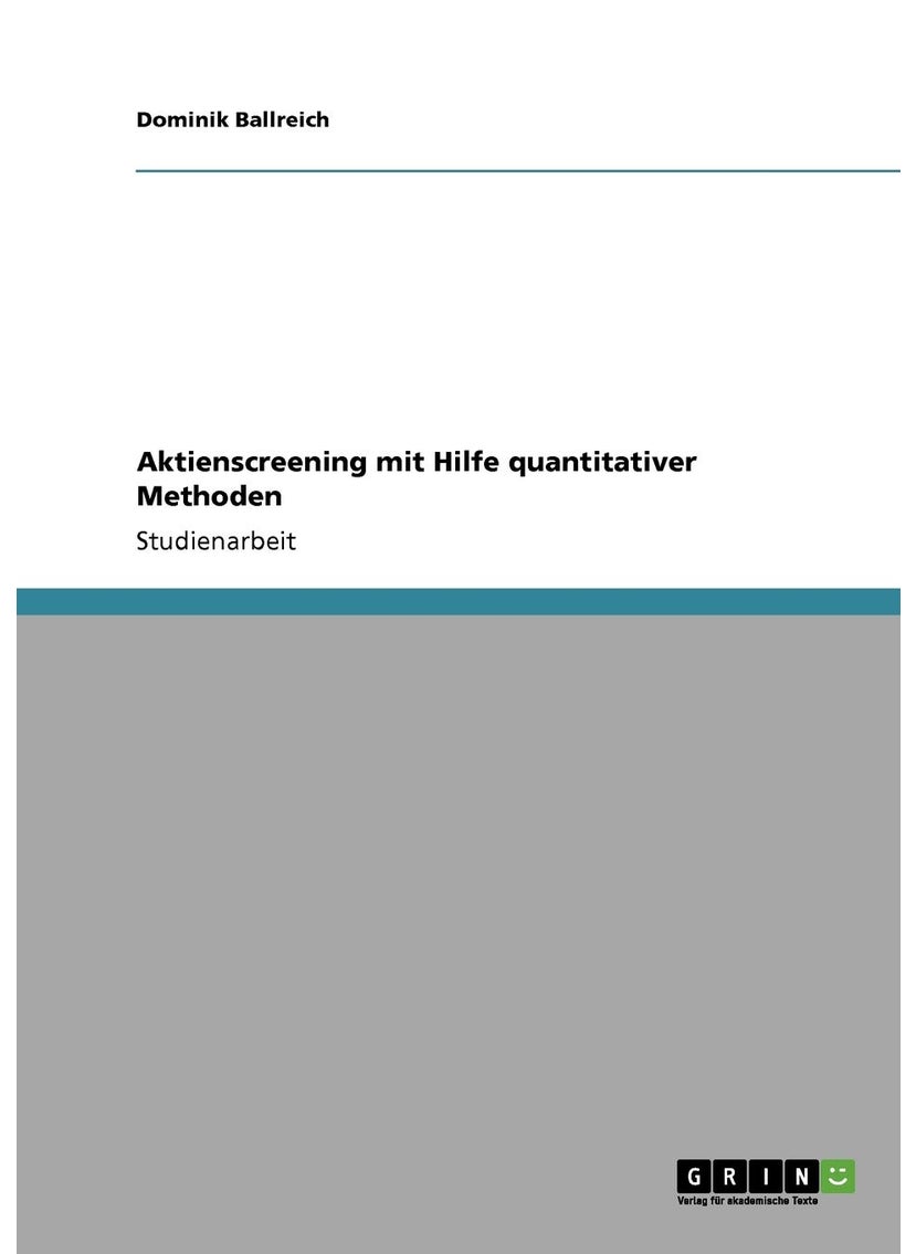 Aktienscreening mit Hilfe quantitativer Methoden 