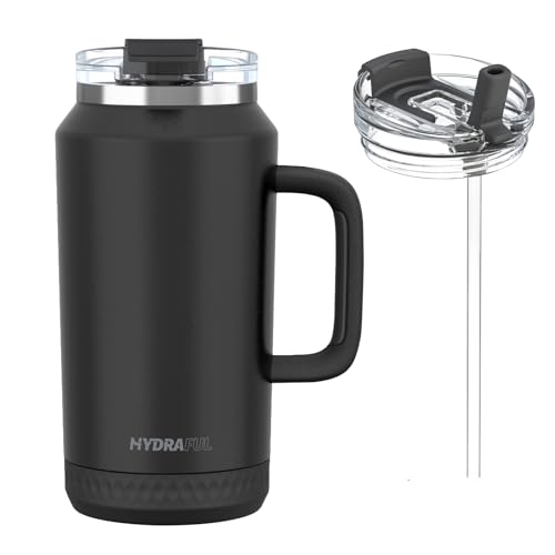 Hydraful 64 oz Tumbler with Handle and Straw - 100% Leak-Proof - Insulated Cup Reusable Stainless Steel Large Water Bottle Travel Mug for Gym, Hiking, and Camping - Gifts for Women Men Him Her - Image 1