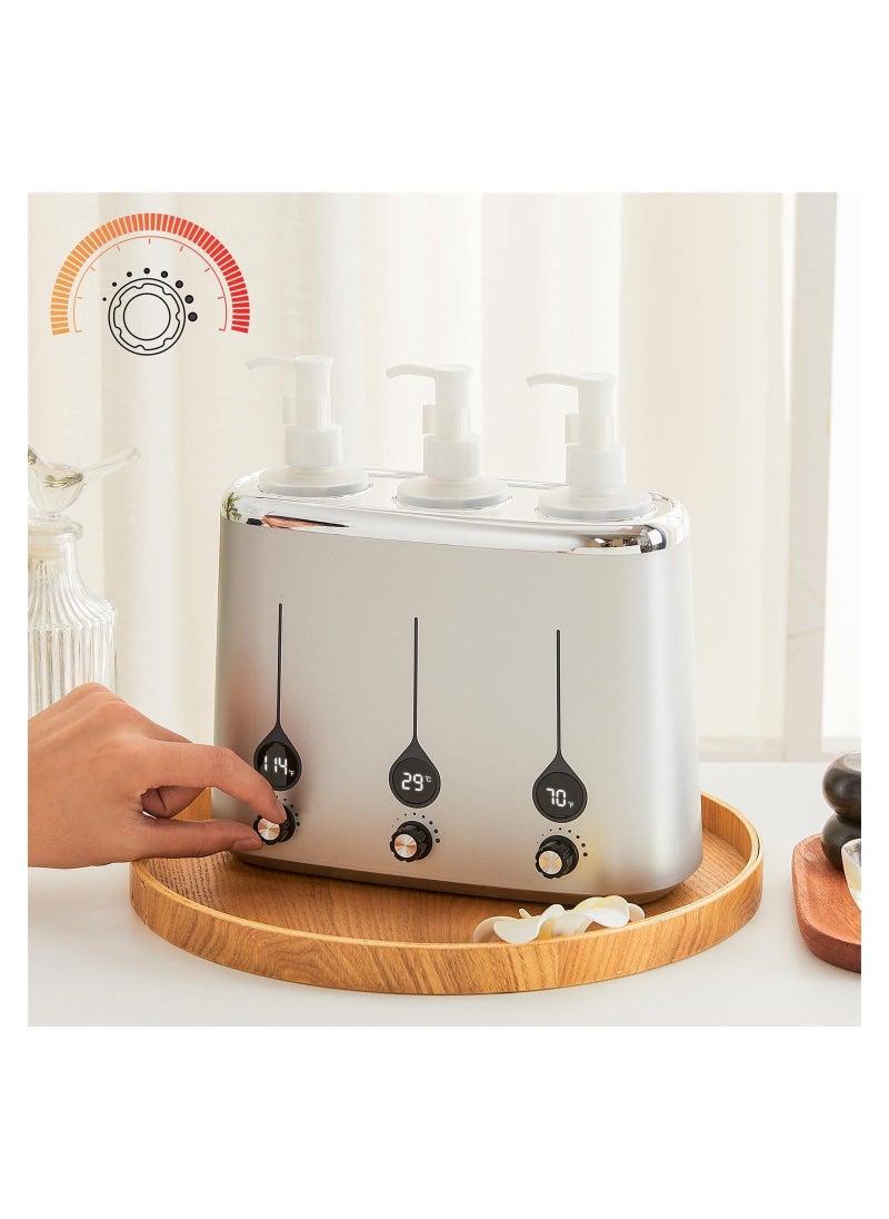 Generic - Gen-II 3-bottles Oil Warmer for Massage Therapy, Quick Oil & Lotion Warmer Heats 140°F- Sleek, Convenient Automatic Massage Oil Warmer Heater, Salon SPA Massage Body Therapy (European Regulations) - Image 1