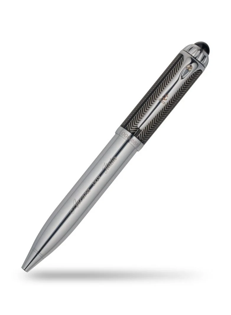 Ancora 1919 Gatsby Limited 888 Edition Refillable Ballpoint Pen - Engraved Luxury Pen with Leather Box & Certificate - Gift for Men & Women - Blue Ink