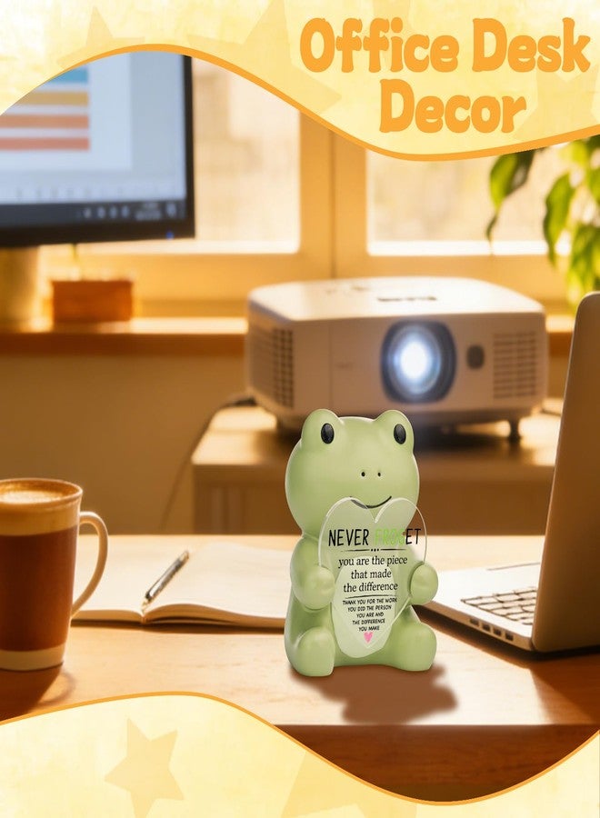 THRXOBN Frog Figurine Thank You Gift Appreciation Desk Decor for Coworker Teacher Nurse Mentor, Encouragement Office Decoration Positive Collectible Statue,WYF5 - Image 4