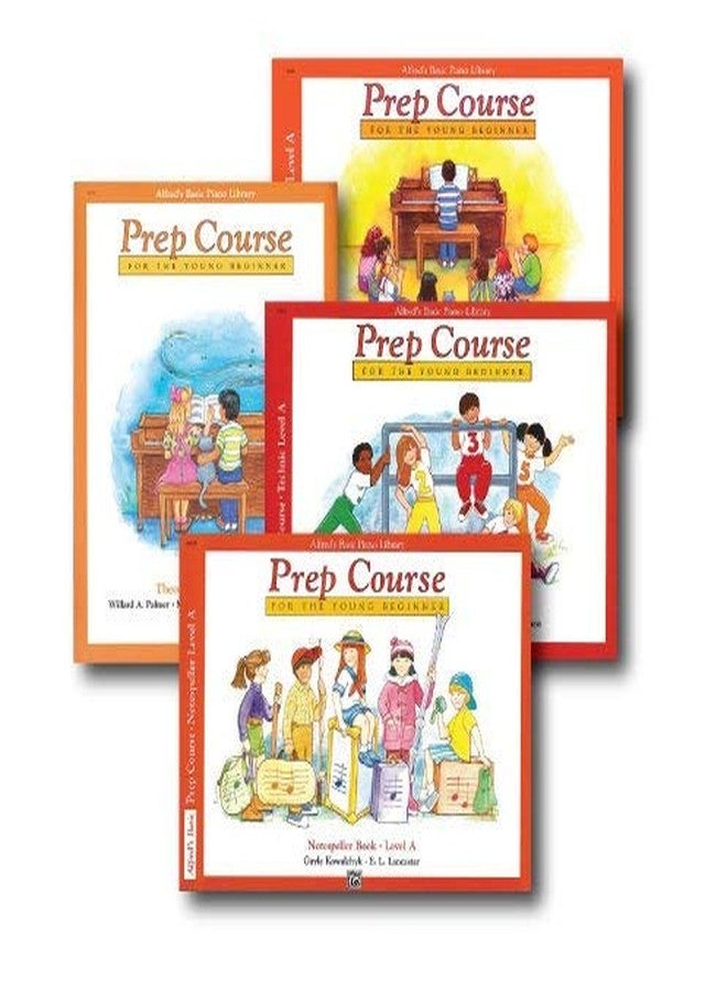 دورة ألفريد الأساسية لتحضير البيانو - المستوى أ - مجموعة من أربعة كتب - تتضمن كتب الدروس، والنظرية، والتقنية، وتهجئة النوتات الموسيقية