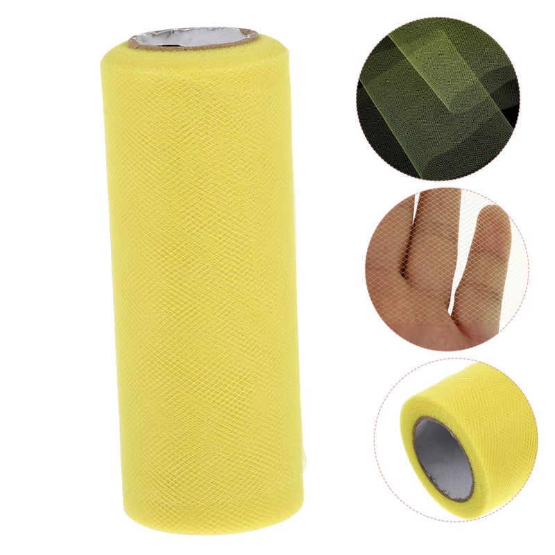 لفة قماش التول الأصفر 22 ياردة لديكورات الأعراف ترتيب الزهور DIY توتو - Image 5