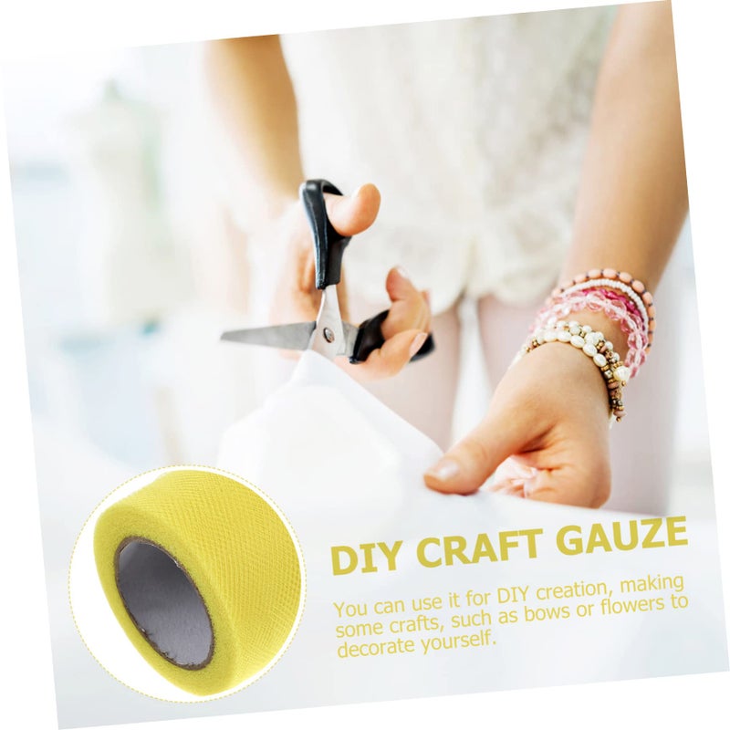 لفة قماش التول الأصفر 22 ياردة لديكورات الأعراف ترتيب الزهور DIY توتو - Image 3