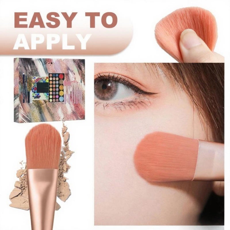 popfeel All-In-One Eye Makeup Kit 16 Colors Compact Eyeshadow Palette With Blending Brushes Waterproof Eyeliner Mascara - Long-Lasting Portable Essentials Set for Beginners Travel - Image 4