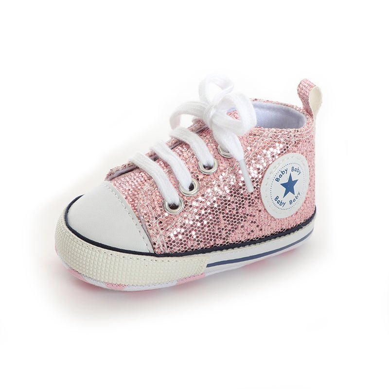 Baby Sneakers Canvas Shoes Special Sale Sequins light purple 