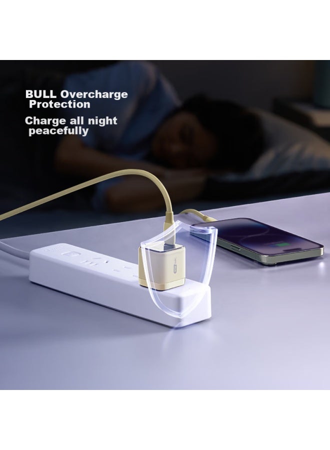 Bull Gan 30w Charger Compatible With 20w Apple 16pd Fast Charge Auto Power Off When Fully Charged For Iphone 15-14/huawei/xiaomi, White - Image 4