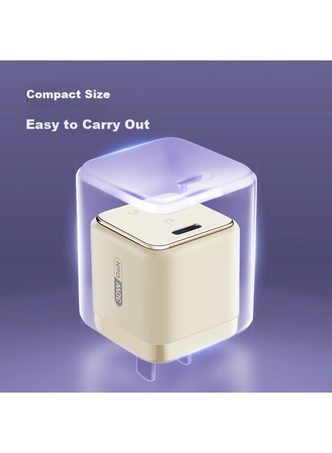 Bull Gan 30w Charger Compatible With 20w Apple 16pd Fast Charge Auto Power Off When Fully Charged For Iphone 15-14/huawei/xiaomi, White - Image 5
