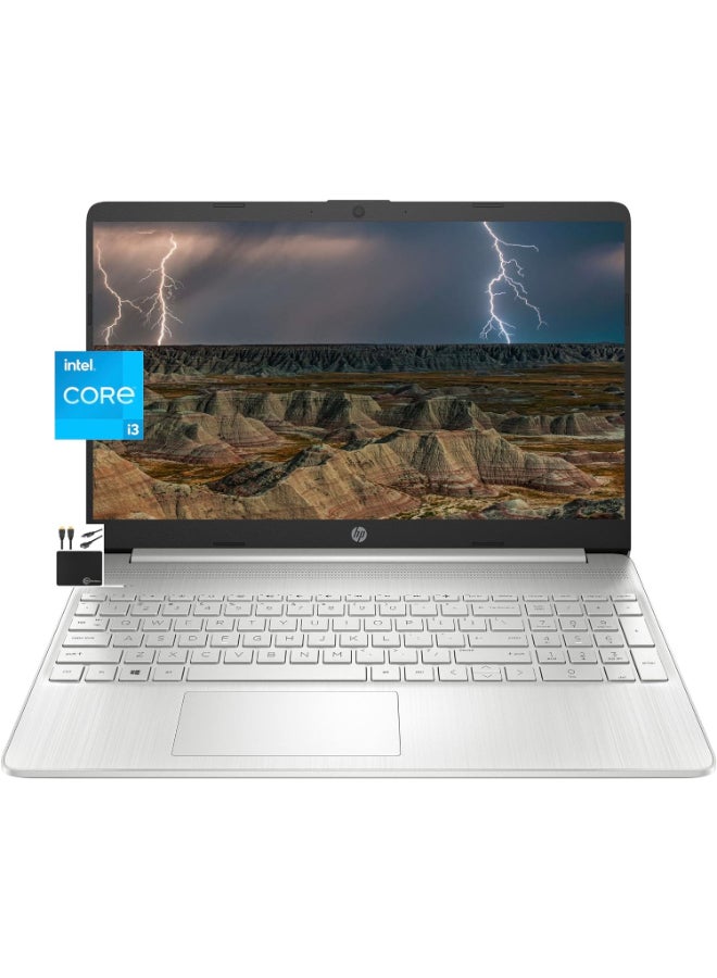HP (Upgraded Version) Newest Laptop With 15.6inch Display, Core i3-1115G4 Processor/16GB RAM/256GB SSD/Intel Iris XE Graphics/Windows 11 / English/Arabic Silver - Image 1
