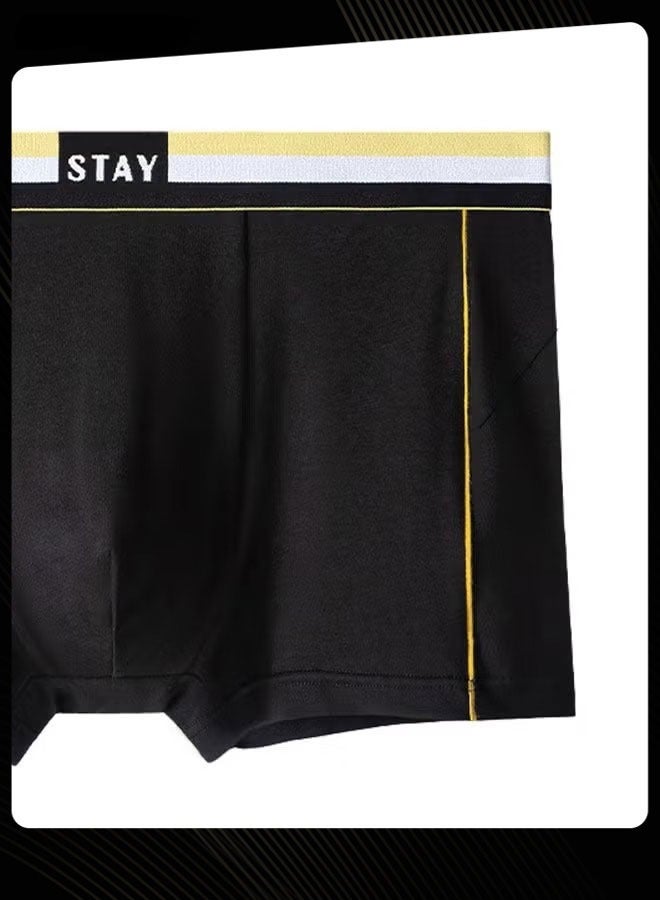Set of 3 Men's Cotton Modal Boxer Shorts Breathable Soft Medium Waist Teenager Underwear Summer High Stretch Seamless Briefs Multicolour