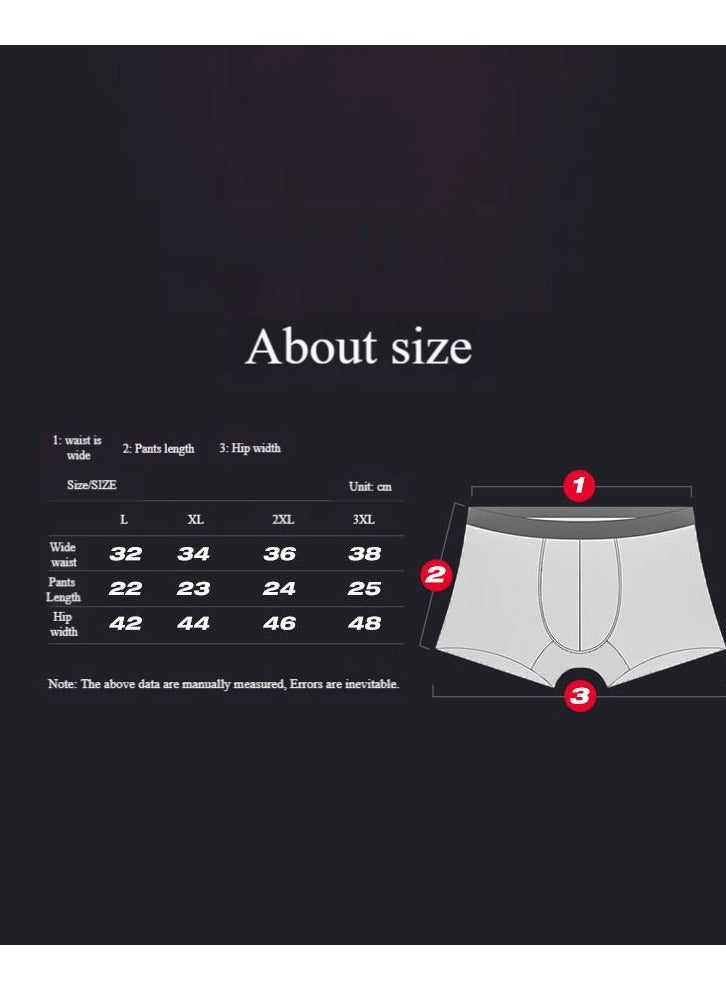Set of 3 Men's Cotton Modal Boxer Shorts Breathable Soft Medium Waist Teenager Underwear Summer High Stretch Seamless Briefs Multicolour