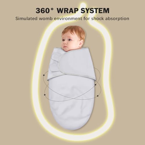 Cute Castle 3-Pack Baby Swaddle Sleep Sacks - Newborn Swaddle Sack - Ergonomic Baby Swaddles Blanket Warp for Boys and Girls - Baby Essentials (0-3 Months - Gray, Letters, Stars) - Image 5