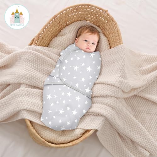 Cute Castle 3-Pack Baby Swaddle Sleep Sacks - Newborn Swaddle Sack - Ergonomic Baby Swaddles Blanket Warp for Boys and Girls - Baby Essentials (0-3 Months - Gray, Letters, Stars) - Image 4