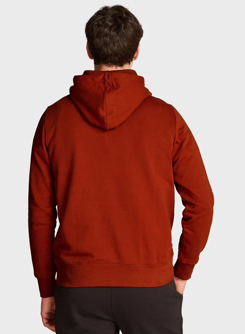 TOMMY HILFIGER Logo Striped Terry Drawstring Hoodie