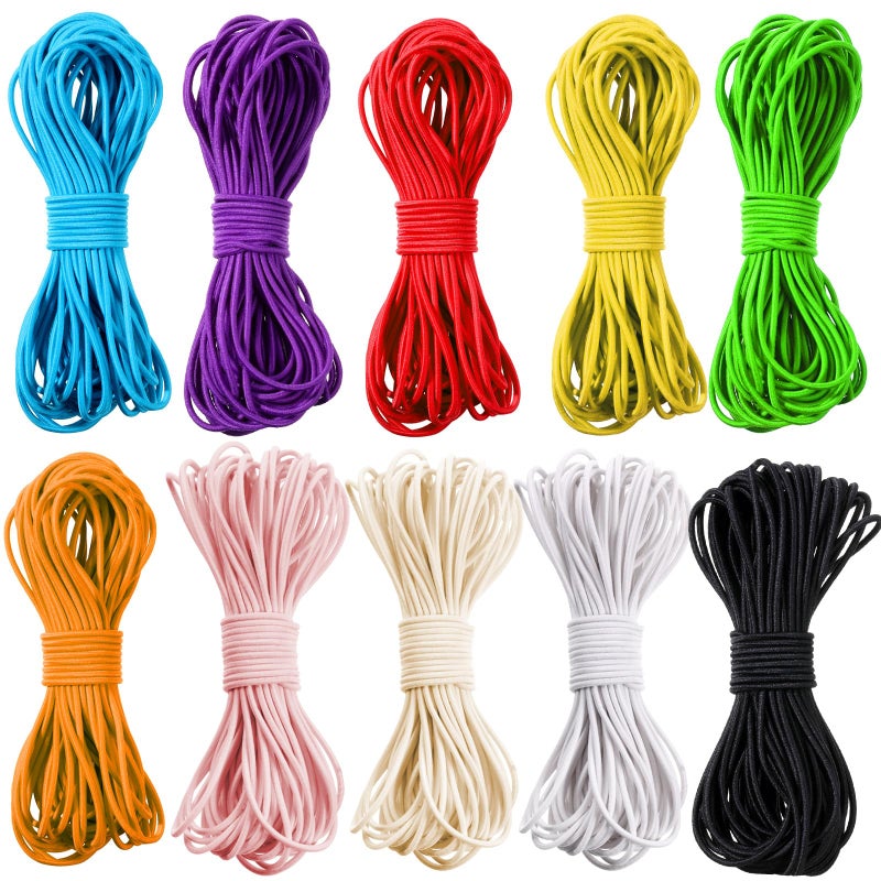 BOAO خيط مطاطي ملون بسمك 2.0 مم بطول 109 ياردة من بواو لصنع الحرف اليدوية، الخياطة، والأساور، والقلائد، وصنع المجوهرات (لون زاهي) - Image 1