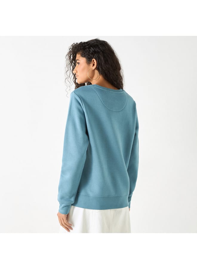 Lee Cooper Lee Cooper Logo Embroidered Sweatshirt with Long Sleeves  - Image 3