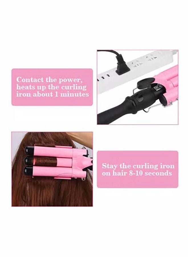 Gonice 3-Barrel Curling Iron Hair Crimper with Heat Resistant Glove and Travel Bag  - Image 5