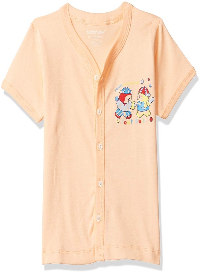 Bumchums Baby Boy's Plain Regular fit T-Shirt (Pack of 2) (RBMTSTIOJ1210000L and Print May Vary 6-9 Months) - Image 2