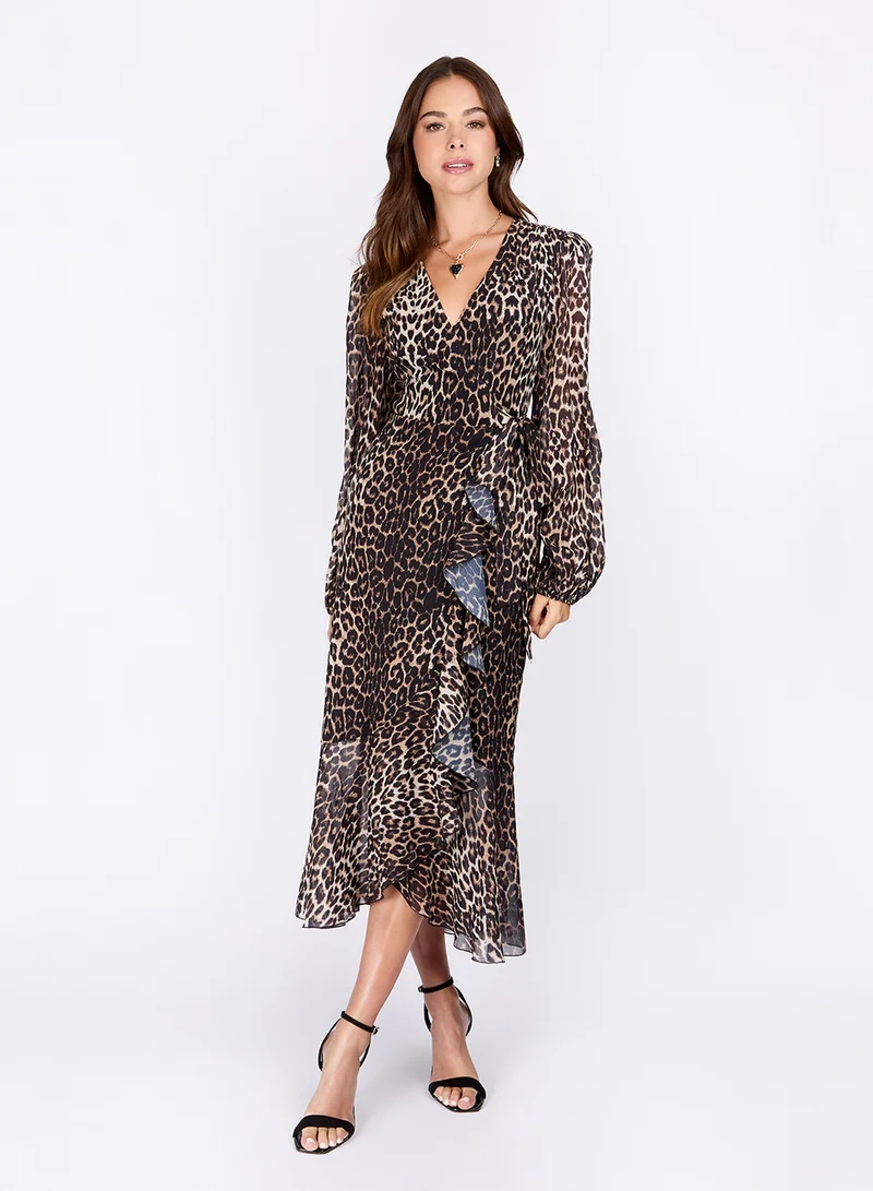 Little Mistress Leopard Print Dress