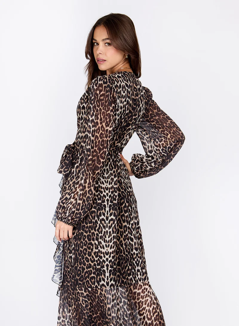 Little Mistress Leopard Print Dress
