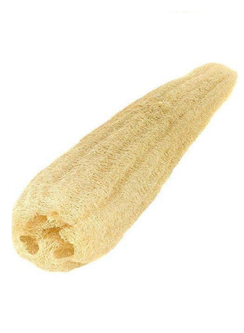Natural Bath Sponge, Organic Exfoliating Loofah Creamy Beige Color 15" (30-40cm)  - Image 1
