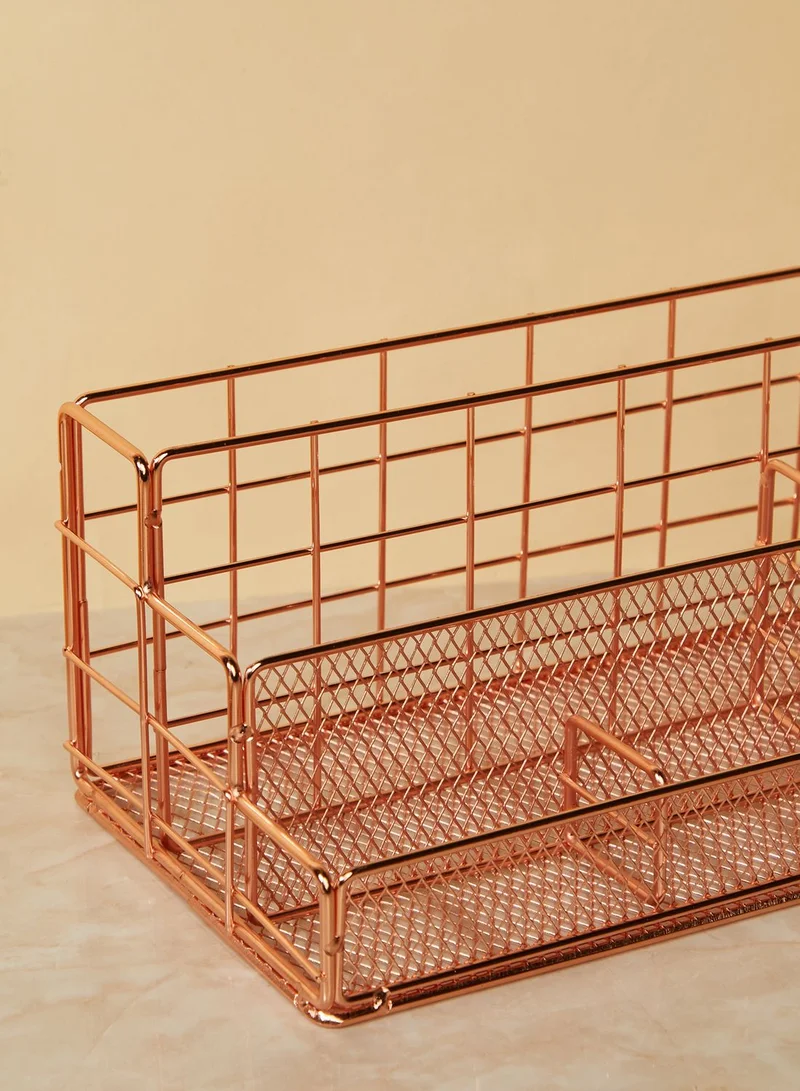 AURORA Rose Gold Stationery Storage Holder