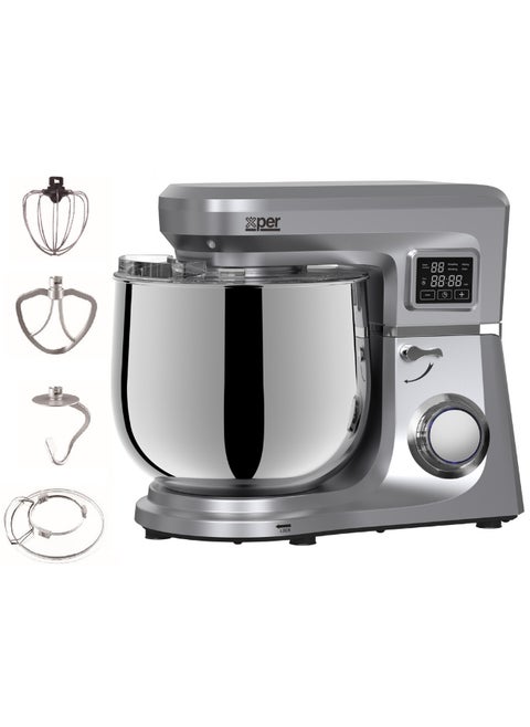 Xper Mixer 1100 Watts, 10 L., Touch Control, Timer, Silver, XPSM-1000-24