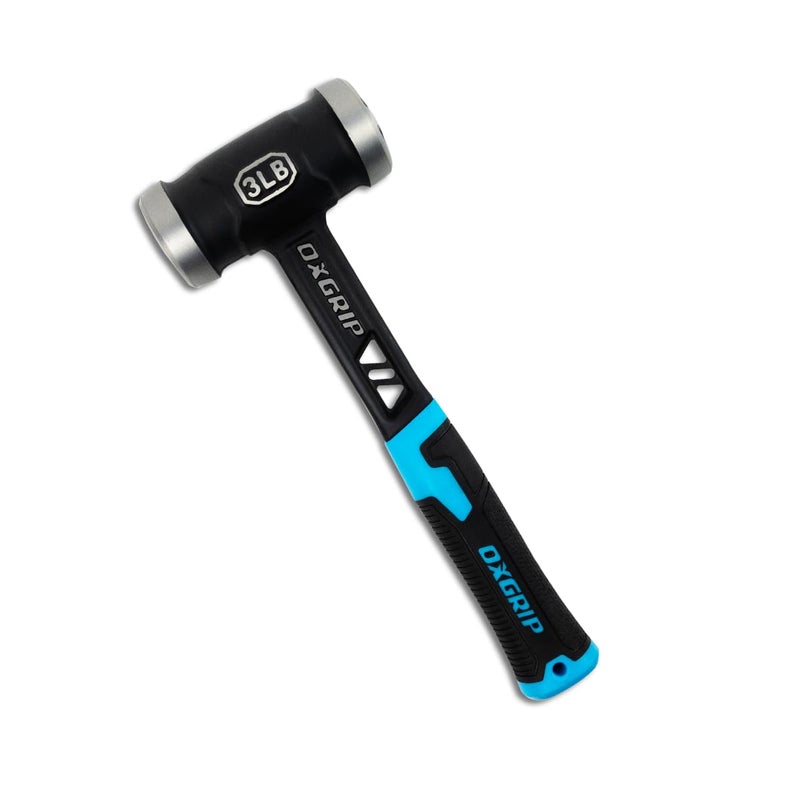 OX Pro Ultrastrike 3lb Sledge Hammer with Vibration Dampening Bridged Neck and Ergonomic NonSlip Grip Ultimate Durability with One Piece Steel Club Hammer OXP086803 Ox Heavy Duty Sledge Hammer