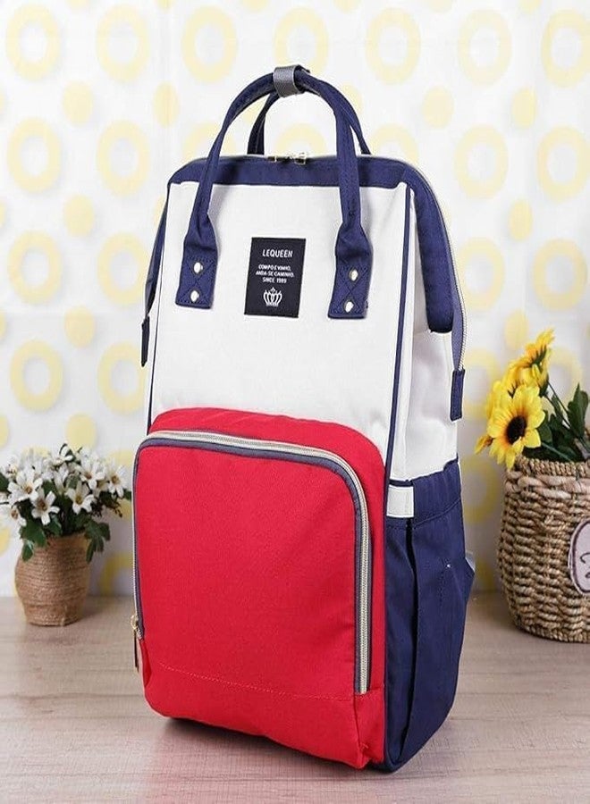 RASOFAB ZWERLIN Multifunctional Diaper Bag Backpack – Stylish Maternity Baby Care Travel Bag with Large Capacity & Insulated Pockets (Red & White) - Image 3