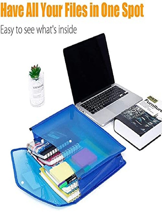 FEDUS Document Holder Envelope Folder,File Storage Bag with Snap Button Transparent Plastic File for documents File Holder/Document Folder for Certificates Legal Documents Organizers,Pack 2 Blue - Image 5