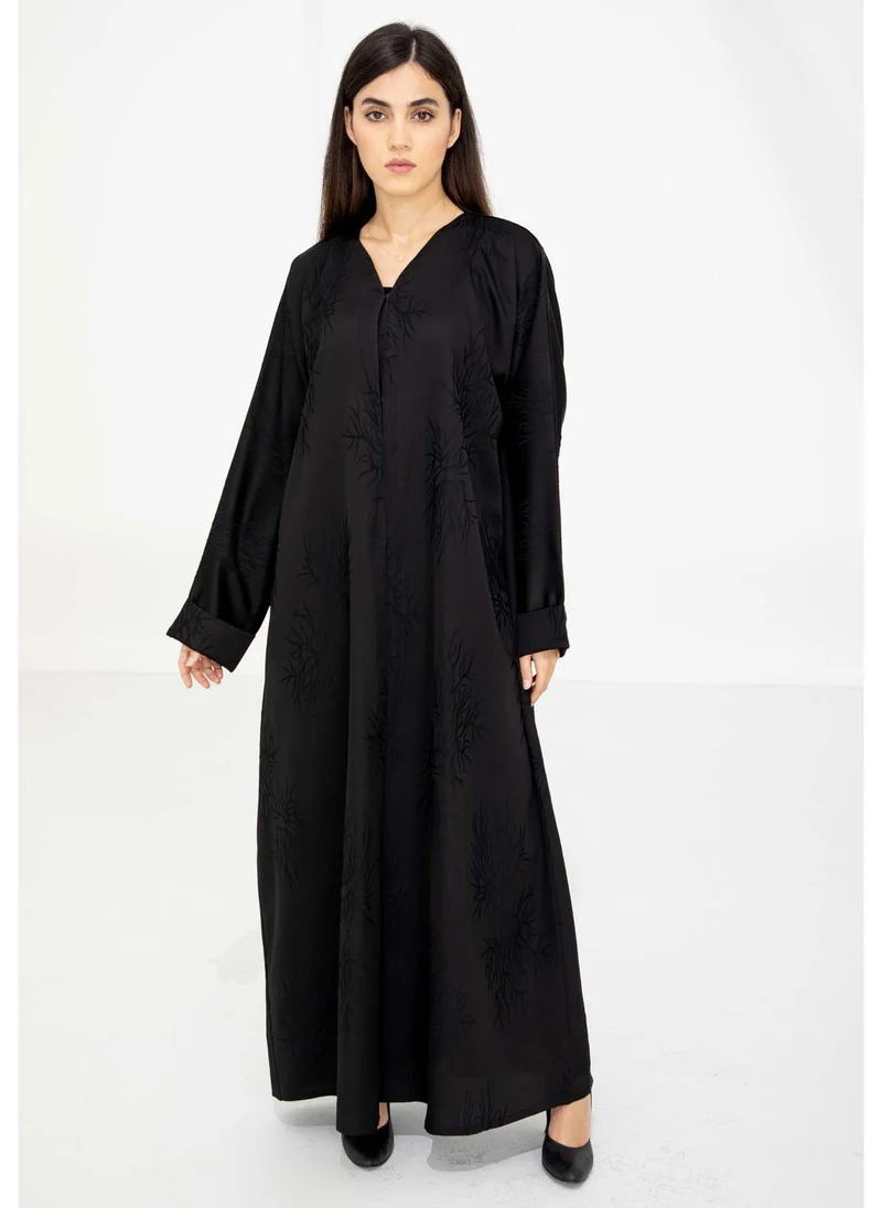 أم سكوير فاشن Modest Abaya with V-Neck