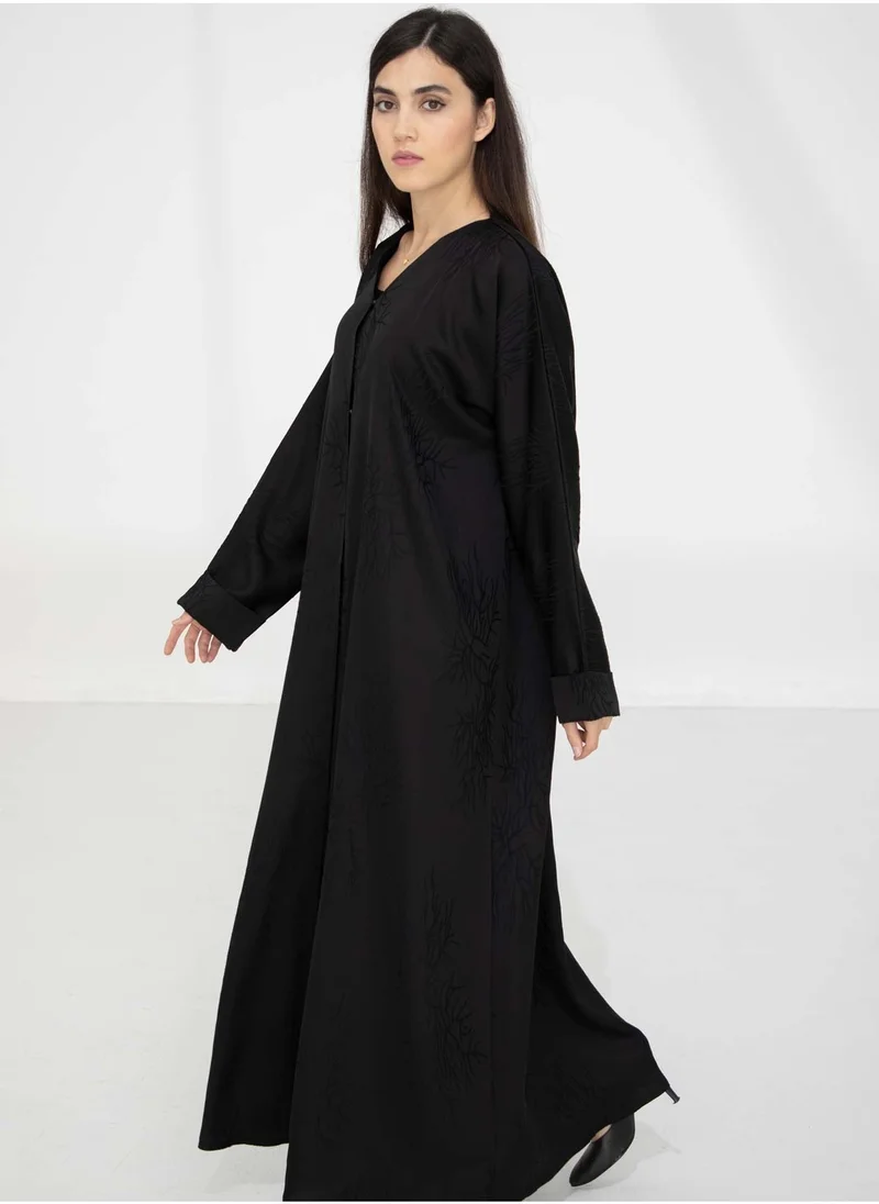 أم سكوير فاشن Modest Abaya with V-Neck