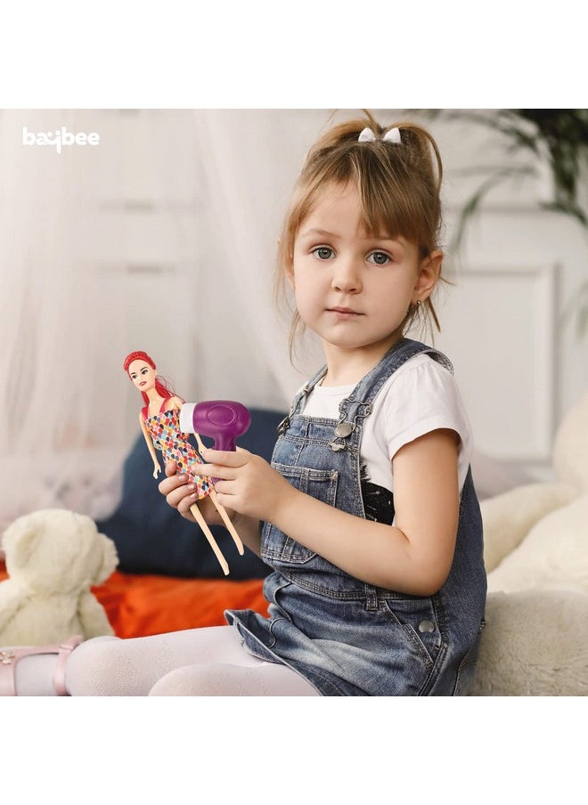 BAYBEE BAYBEE Stylish Fashion Doll Set for Girls Moveable Arms & Legs Doll Girl Toys with Cute Accessories Kids Dressup Dolls Playset Gift Toy for Girls 3+ Years (Pink)  - Image 4
