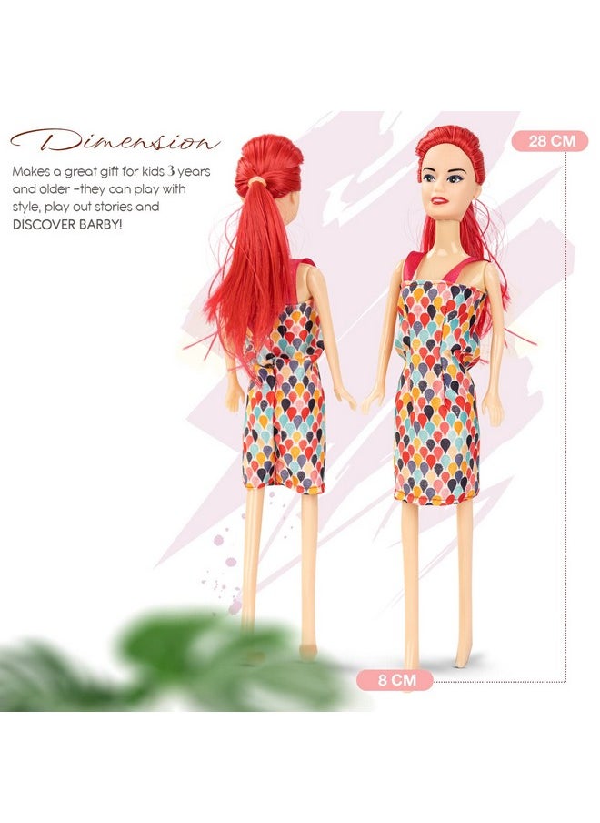BAYBEE BAYBEE Stylish Fashion Doll Set for Girls Moveable Arms & Legs Doll Girl Toys with Cute Accessories Kids Dressup Dolls Playset Gift Toy for Girls 3+ Years (Pink)  - Image 5