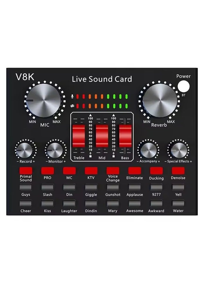 V8k External Live Sound Card Condenser Microphone Set Black - Image 2
