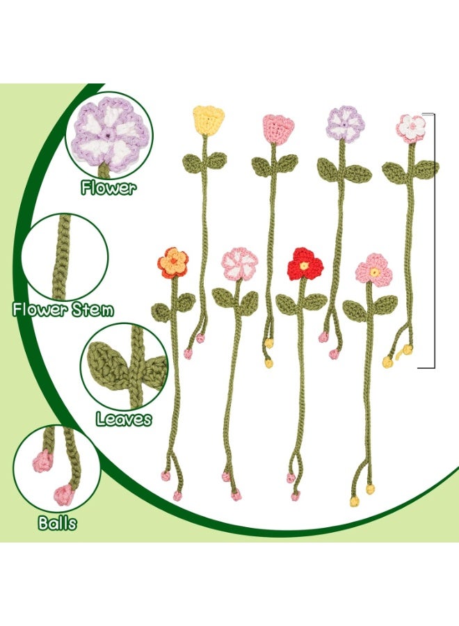 Crochet Kit for Beginners - 8 Flower Bookmarks Knitting Kit w/Step-by-Step Video Tutorials & Soft Yarn, Hook - Wobbles DIY Art Craft Kit for Adults Kids, Birthday Gifts for Women Girls Teen - Image 3