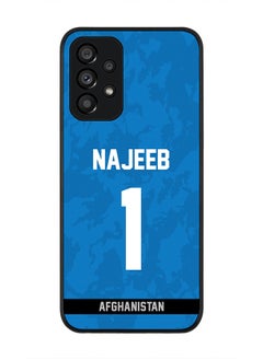 Rugged Black Edge Case for Samsung Galaxy A73 5G, Slim fit Soft Case Flexible thin Cover - Player Name - Najibullah Zadran, Jersey Number- 1